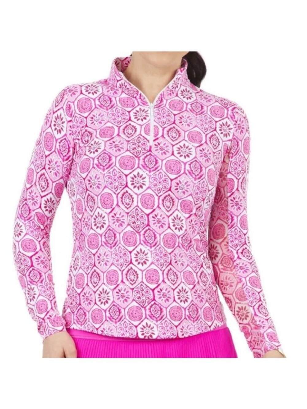 IBKUL long sleeve mock neck golf shirt